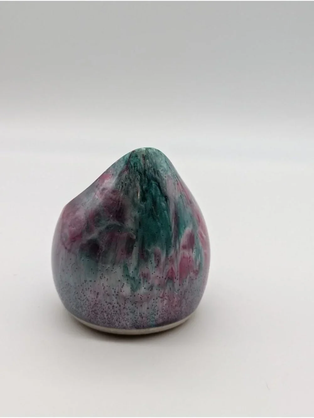 Handcrafted Resin Tealight Holder With Pink, Purple & Green Swirl Design